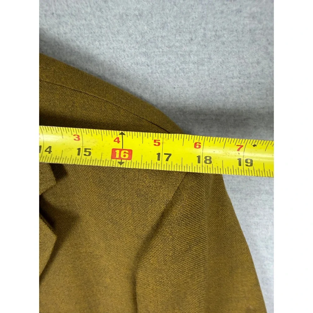 Vintage Stanley Blacker Hutzlers‎ Olive Green Hopsack Wool Blazer Gold 40R 60s